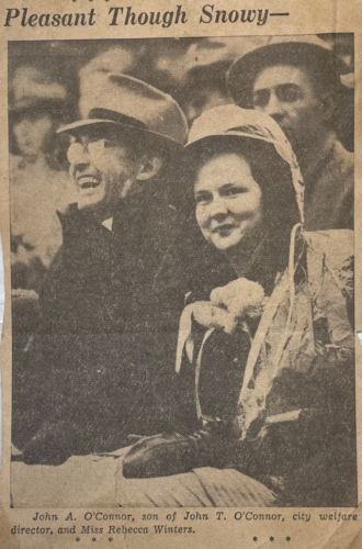 Grandparents, John A. O’Connor and Rebecca Winters attending the Tennessee vs. Kentucky (46-0) Game, November 24th, 1938